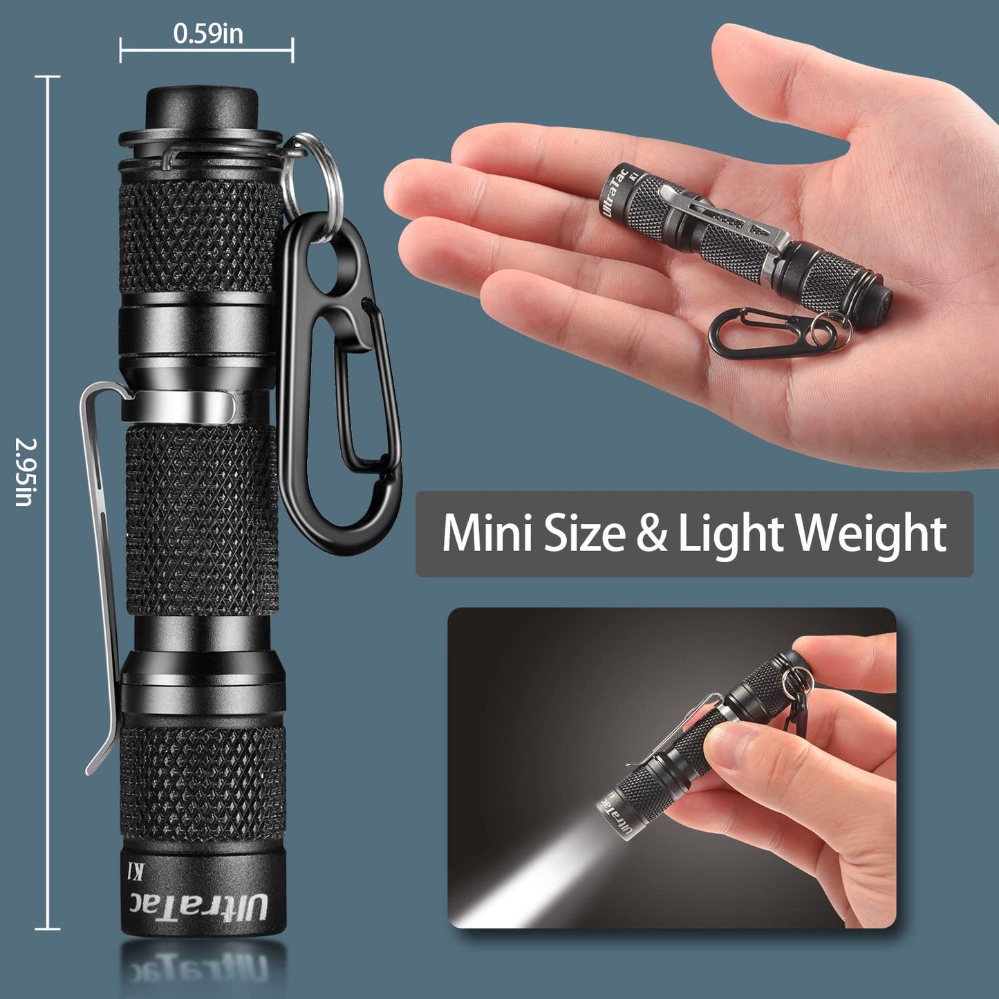 UltraTac K1 180LM AAA Battery Waterproof LED Keychain Flashlight