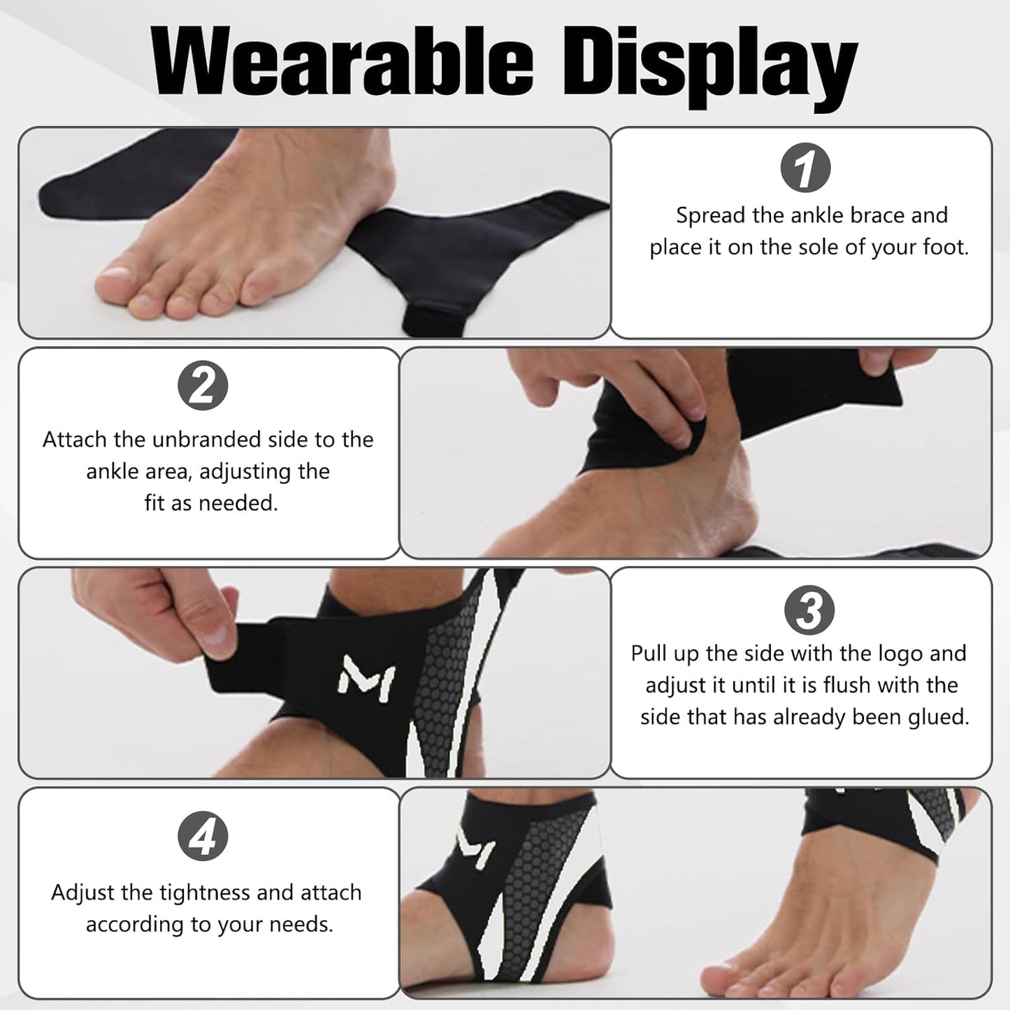 Skiennix Ankle Brace - Adjustable Compression Support Stabilizer for Sprain Recovery | Gray