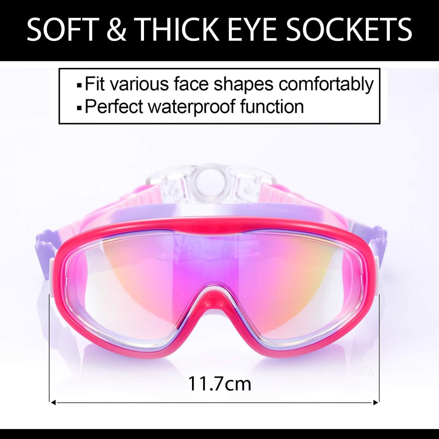 Skiennix Kids Swim Goggles - Comfortable Swimming Glasses for Ages 3 to 15 | 2-Pack Set