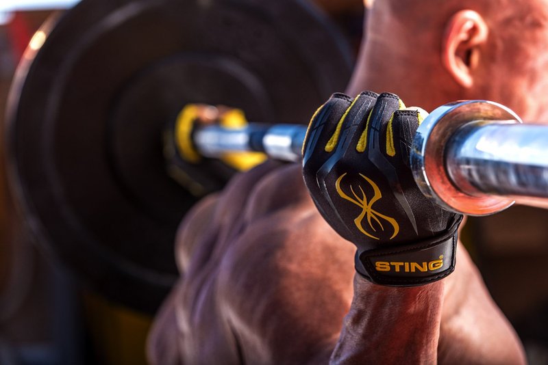 STING Weight Lifting Gloves - Triple Reinforced Palms, Aniline Leather & Neoprene Top - Gym Gloves for Crossfit, Powerlifting & Workout - Yellow, Small - Men & Women