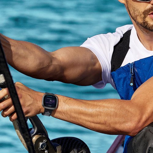 Maledan Stylish Sport Band Compatible for Fitbit Versa 3/4/ Sense/Sense 2 Bands Women Men, Soft Silicone Strap Wristband Replacement for Fitbit Versa 3/ Sense Smart Watch Bands, Large