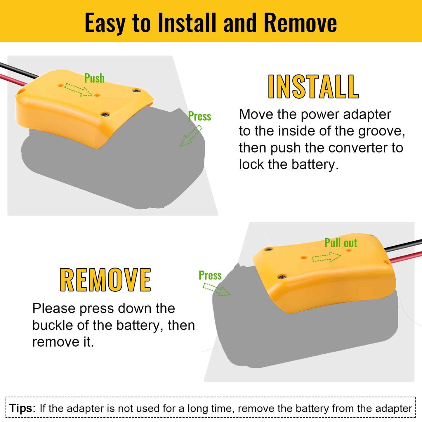 2 Packs for Power Wheel Adapter Compatible with Dewalt 20V Battery, Converter Kit with Fuse & Switch & Wire Terminals & 12 AWG Wire for DIY RC Car Toys Robotics