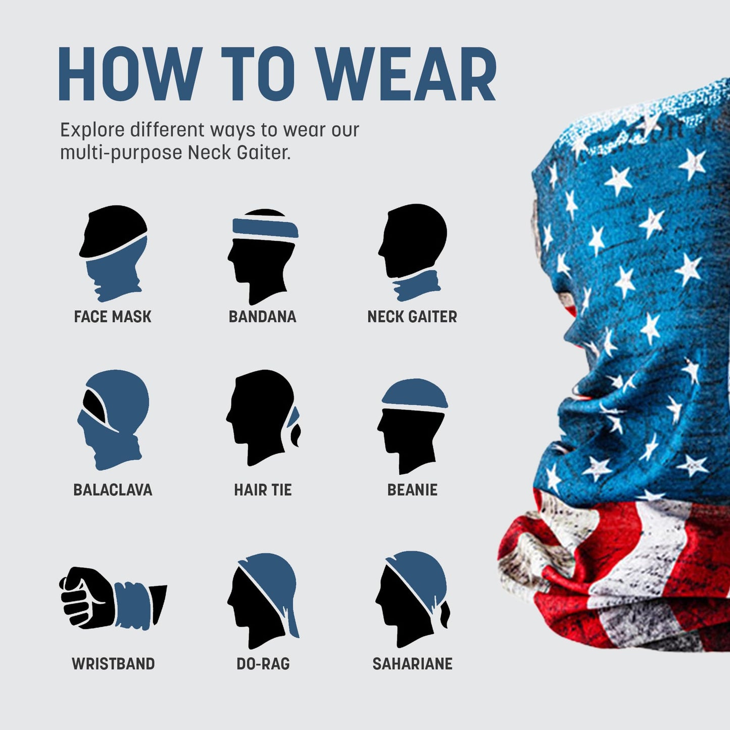 S A Soul of Adventure 5-Pack UV Face Shield | UV Protection, UPF 30+ Multipurpose Neck Gaiter Balaclava for Adults | Hunting Camo 2.0