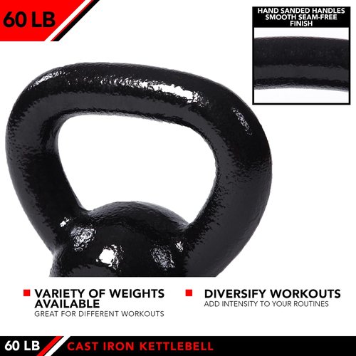 JFIT Kettlebell Weights - Durable Cast Iron Design for Strength Training | Various Sizes Available