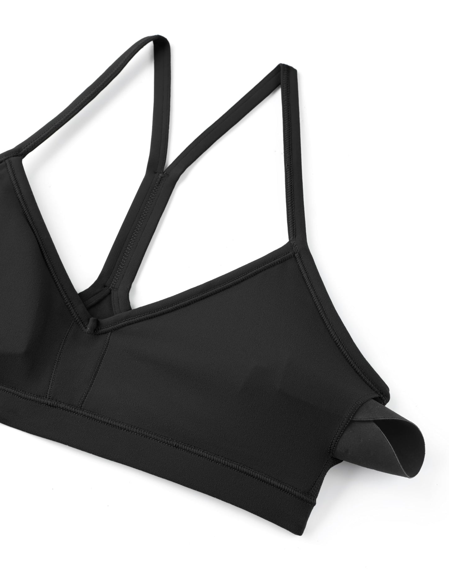 CRZ YOGA Butterluxe Ruched Sports Bras Black Medium