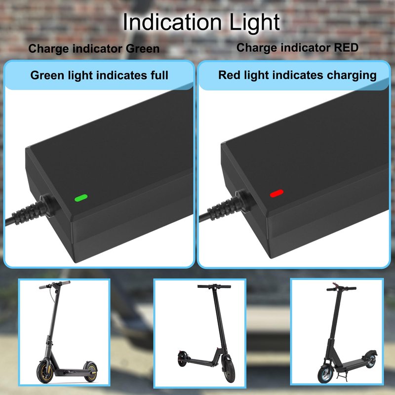 42V 2A Scooter Charger 4 in 1 Removable Connector for 36V Pocket Mod, Sports Mod Lithium Battery Compatible with GOTRAX,Ninebot,Hiboy Electric Scooter Charger