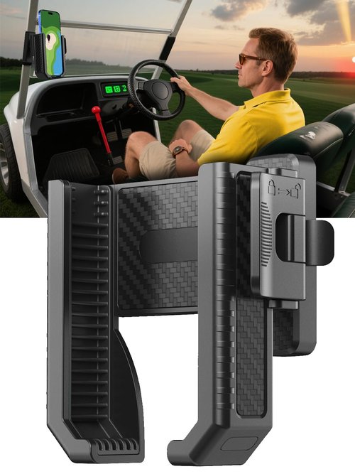ONHAWKS Magnetic Golf Cart Phone Holder-Cell Phones Mount with Neodymium N52 Magnets-Golf Cart Accessories Fit Big Phones and Thick Phone Stand-Golf Essentials Gift for Friend Men Women