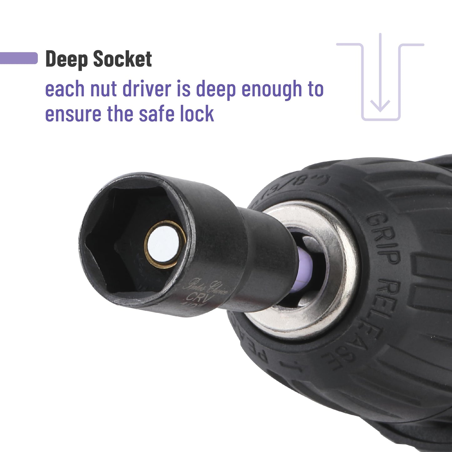 Bates Choice Magnetic Nut Driver Set, 20pc, Metric & SAE, 5-13mm, 3/16"-1/2", Hex Nut Driver Set with Storage Bag