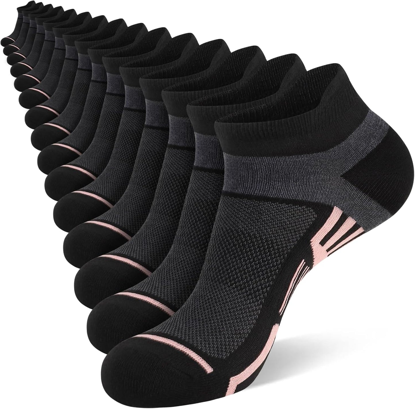Shnn Women's Ankle Socks - Lightweight & Breathable Low Cut Design with Heel Tab | 10/15 Pairs