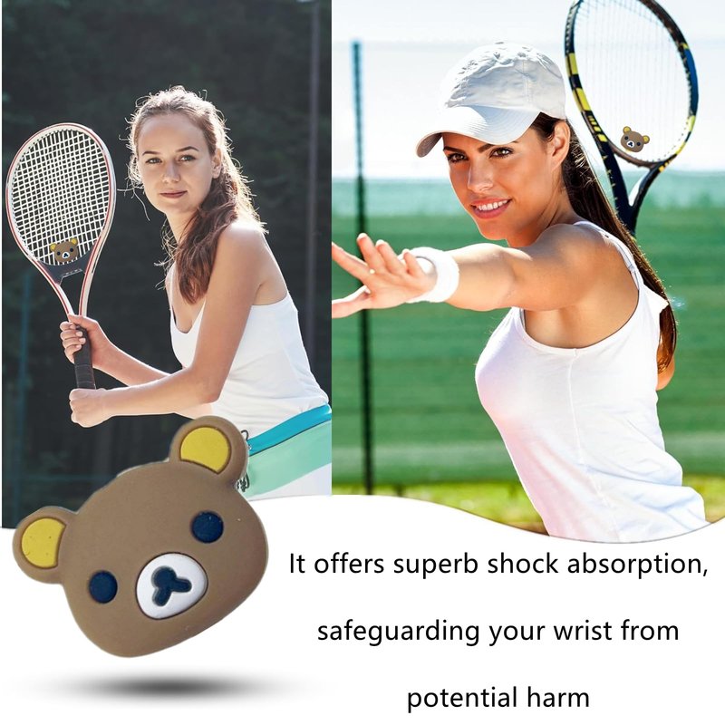 NXPpiULeh 2 PCS Tennis Dampener Cute Tennis Racket Dampener Tennis Shock Absorber Animal Tennis Vibration Dampener Dampener Tennis Racquet for Tennis Accessories(Bear)