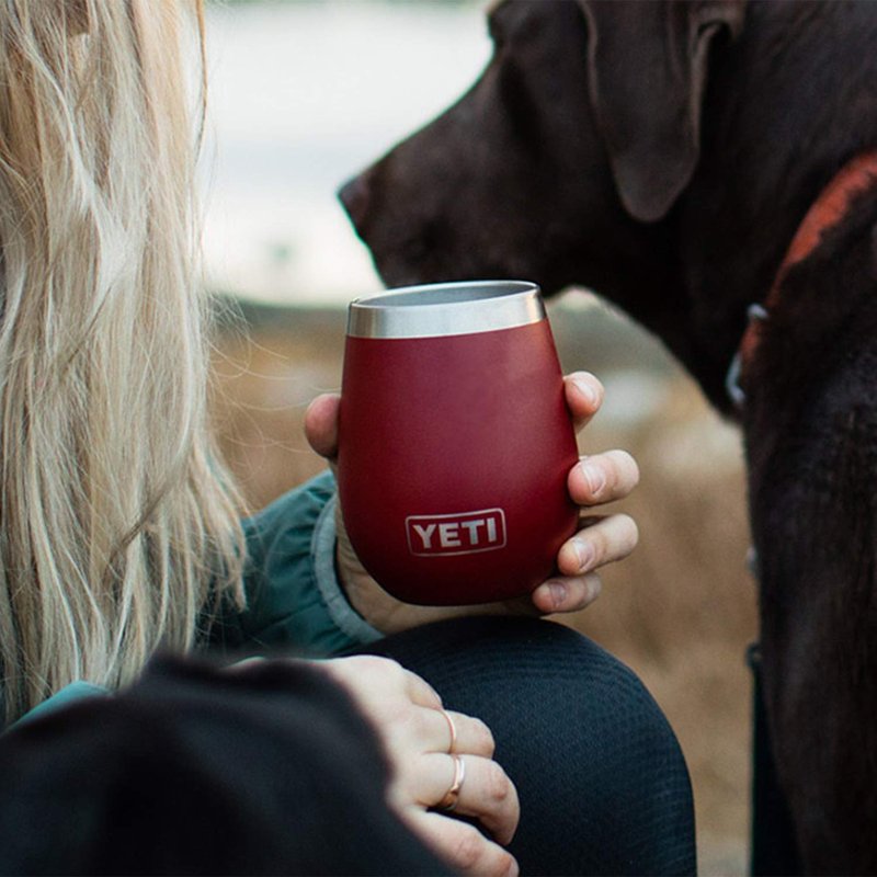 YETI Rambler 10 oz Wine Tumbler, Vacuum Insulated, Stainless Steel, Brick Red