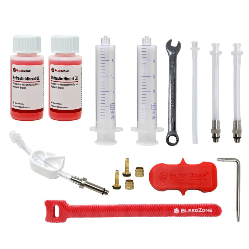 BleedZone Master Tektro TRP Brake Bleed Kit with 120ml Mineral Oil, Hydraulic Bike Brake Bleeder Kit for Tektro & TRP Brakes, Reusable Bleeding Tools, Syringe & Hose MTB Bicycle Hydraulic Maintenance