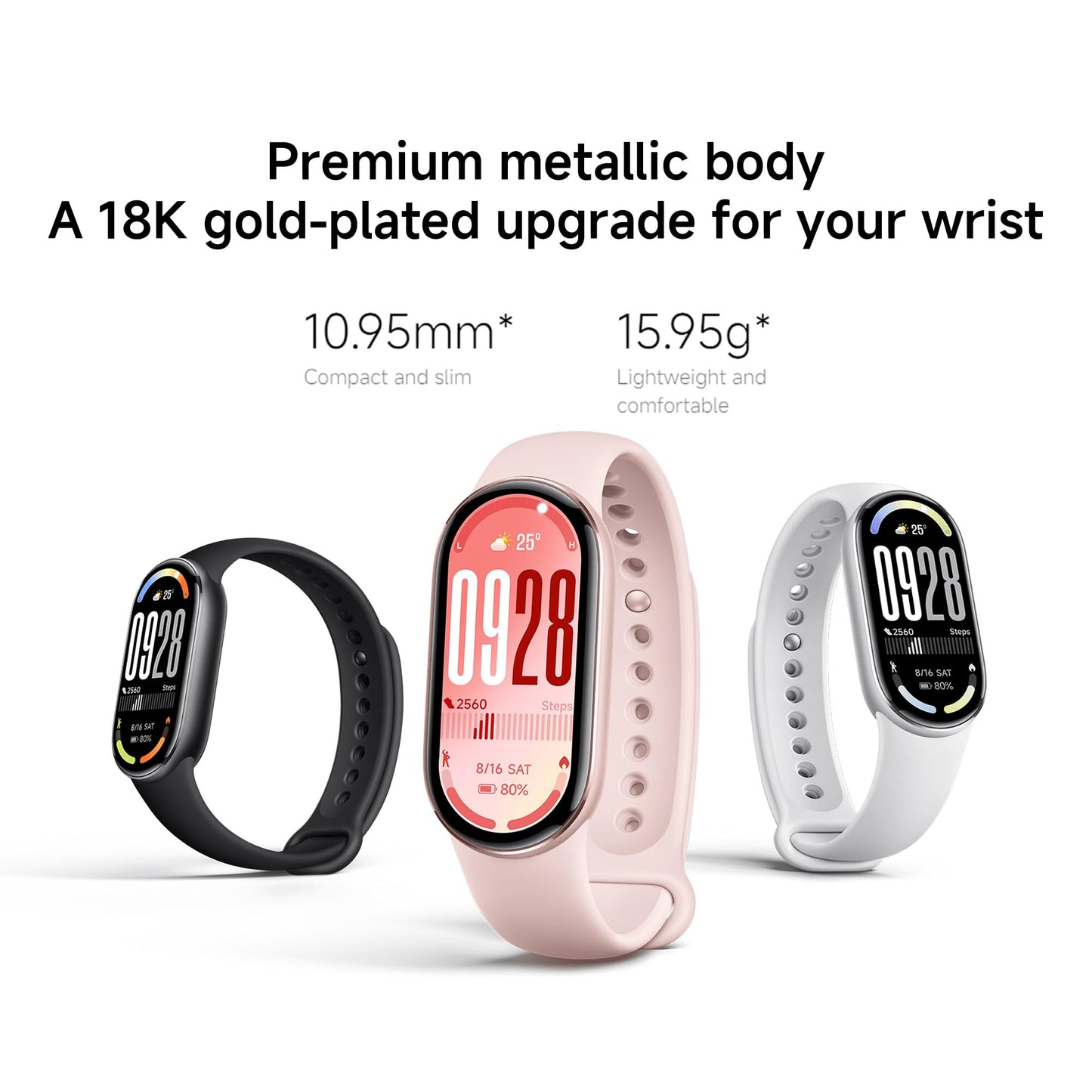 XIAOMI Mi Smart Watch Band 10, 5ATM Waterproof Fitness Step Tracker Sports Digital Smart Watch Health Band for Men Women, 1.72" AMOLED Display, 150+ Sports Modes (Glacier Silver)