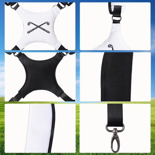 Zorslesy Golf Bag Straps, Universal Replacement Double Shoulder Adjustable Golf Carrying Bag Straps for Tool Backpacks, Cello Case, Ski Bag, Backpack Sprayer, Dog Backpack, Hiking Bag White