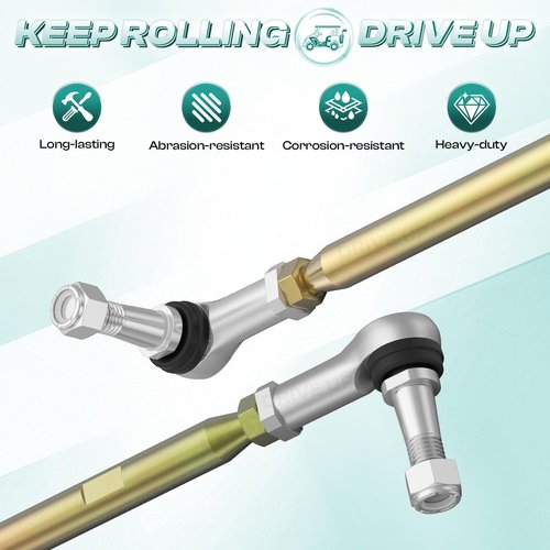 DRIVE UP Golf Cart Tie Rod Assembly Fits for EZGO TXT 2001-Up Gas and Electric Golf Carts, EZGO TXT Tie Rod and Tie Rod Ends Durable Aluminum Alloy, OEM 70876-G02 70902-G01 70902-G02