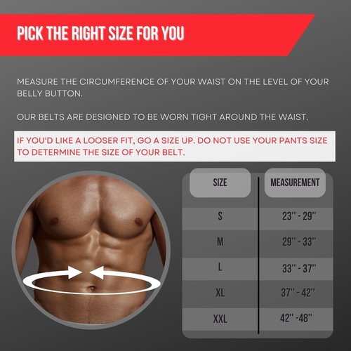 Lift Tech Fitness 6'' Men's Padded Leather Lifting Belt - Weight Lifting Belt for Men - Workout Belt for Men Weightlifting, Strength Training, Powerlifting in Black & Red - M