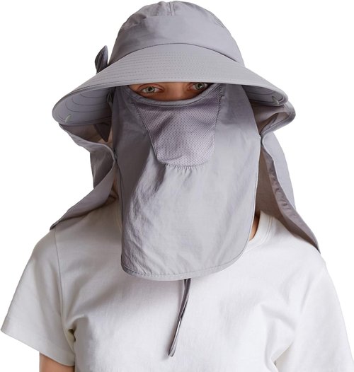 Icolor Sun Hats - Women's Fishing Hat with UPF 50+ Protection | Detachable Face Mask & Wide Brim
