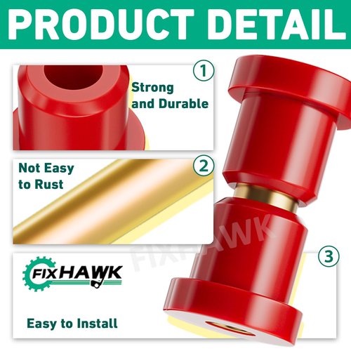 FIXHAWK Club Car Precedent Bushing Kit, Polyurethane Bushings for Front Lower Spring & Rear Leaf Spring and Upper A Arm Suspension,Suitable for Club Car Precedent 2004-Up Golf Cart.