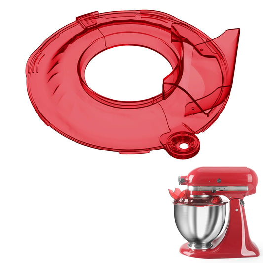 Pouring Shield for KitchenAid Tilt Head 4.5-5 QT (for Stainless Steel Bowls Only), for Kitchen aid Accessories and Attachments, Fully Enclosed Foldable Lid Mixer Bowl Cover, Not For Bowl Lift (Red)
