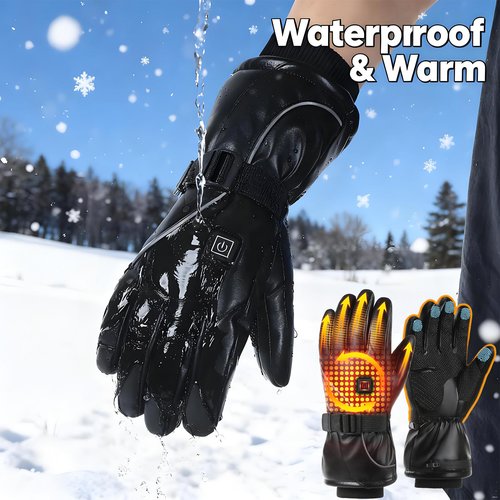 Heated Gloves, Heated Gloves for Men Women,Rechargeable Electric Gloves with 7.4V 5000mAh *2,Touch Screen Waterproof Non-Slip Heating Glove for Motorcycling Cycling Skiing Hunting Camping Outdoor Work