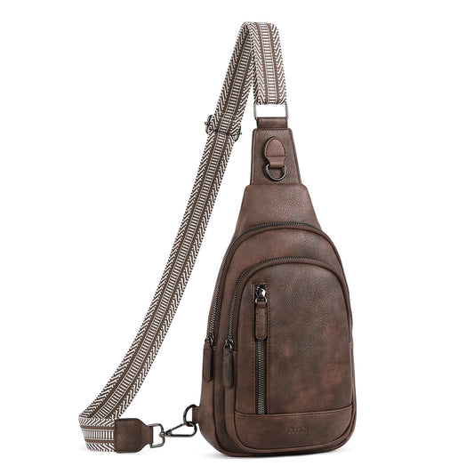 CLUCI Crossbody Bags for Women Men,Leather Sling Bag Cross Body Backpack for Woman Gifts for Women Birthday Unique