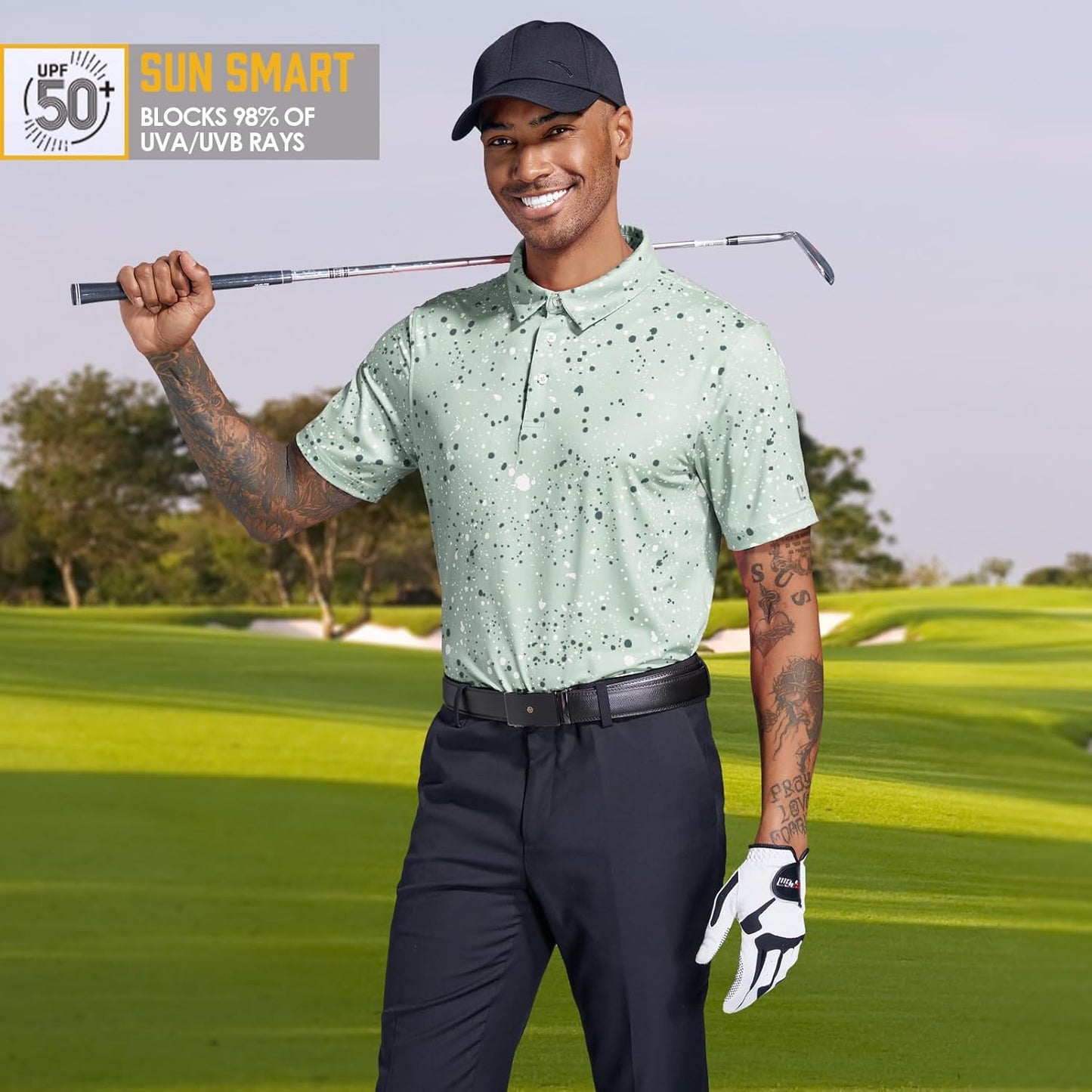 Regine Switzerland Golf Shirt - Men's Dry Fit Performance Polo with Moisture-Wicking | Short Sleeve Print