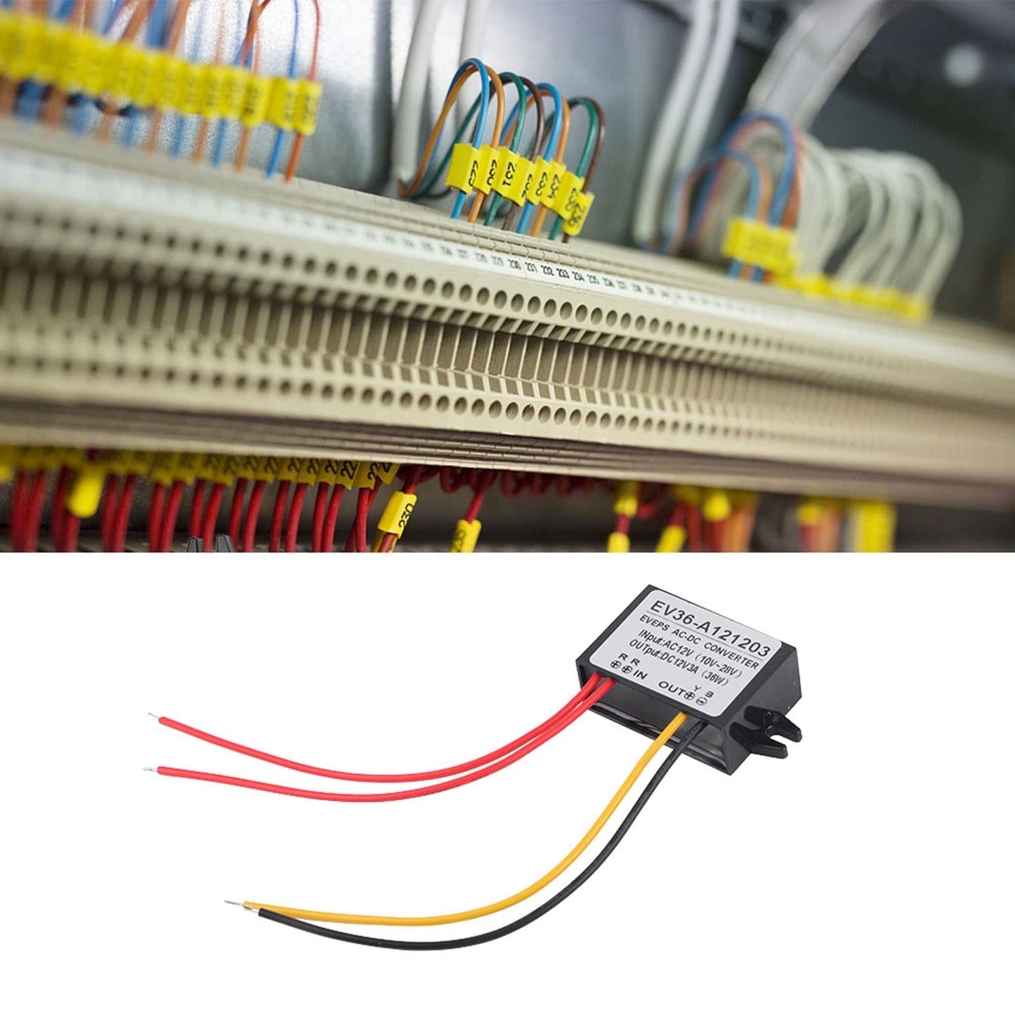 KooingTech AC to DC Rectifier, AC10-28V DC12V, AC to DC Converter Suitable for Vehicle Screen, Surveillance Camera, Fan, Water Pump, Motor, Router (3A)