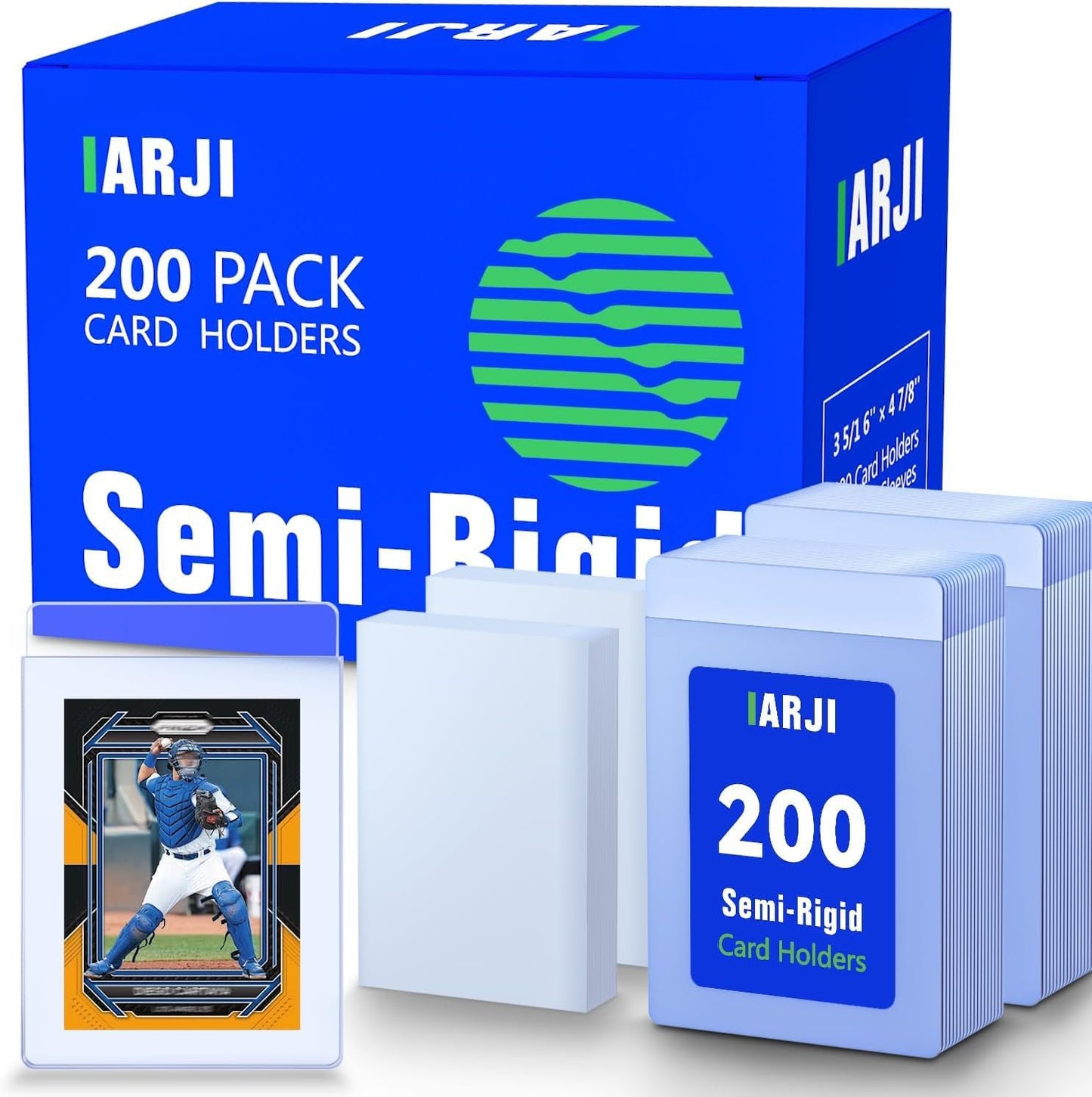 Skiennix Semi Rigid Card Holders & Soft Sleeves - 200ct Ultra Clear Protectors for Graded Cards