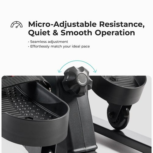 Sunny Health & Fitness Smart Under-Desk Elliptical Trainer, Mini Pedal Equipment for Senior Low-Profile Workout, Cycle Cardio Training at Home/Office, Free SunnyFit App Bluetooth Connect - SF-E324029