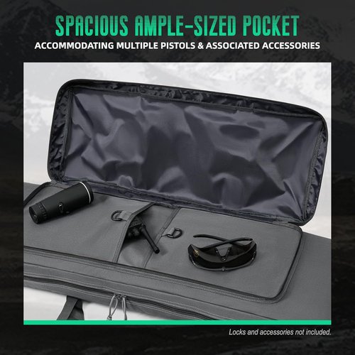 DULCE DOM Double Rifle Case - Soft Gun Bag for Rifles & Pistols | Tactical Storage Backpack (32-52 Inch)