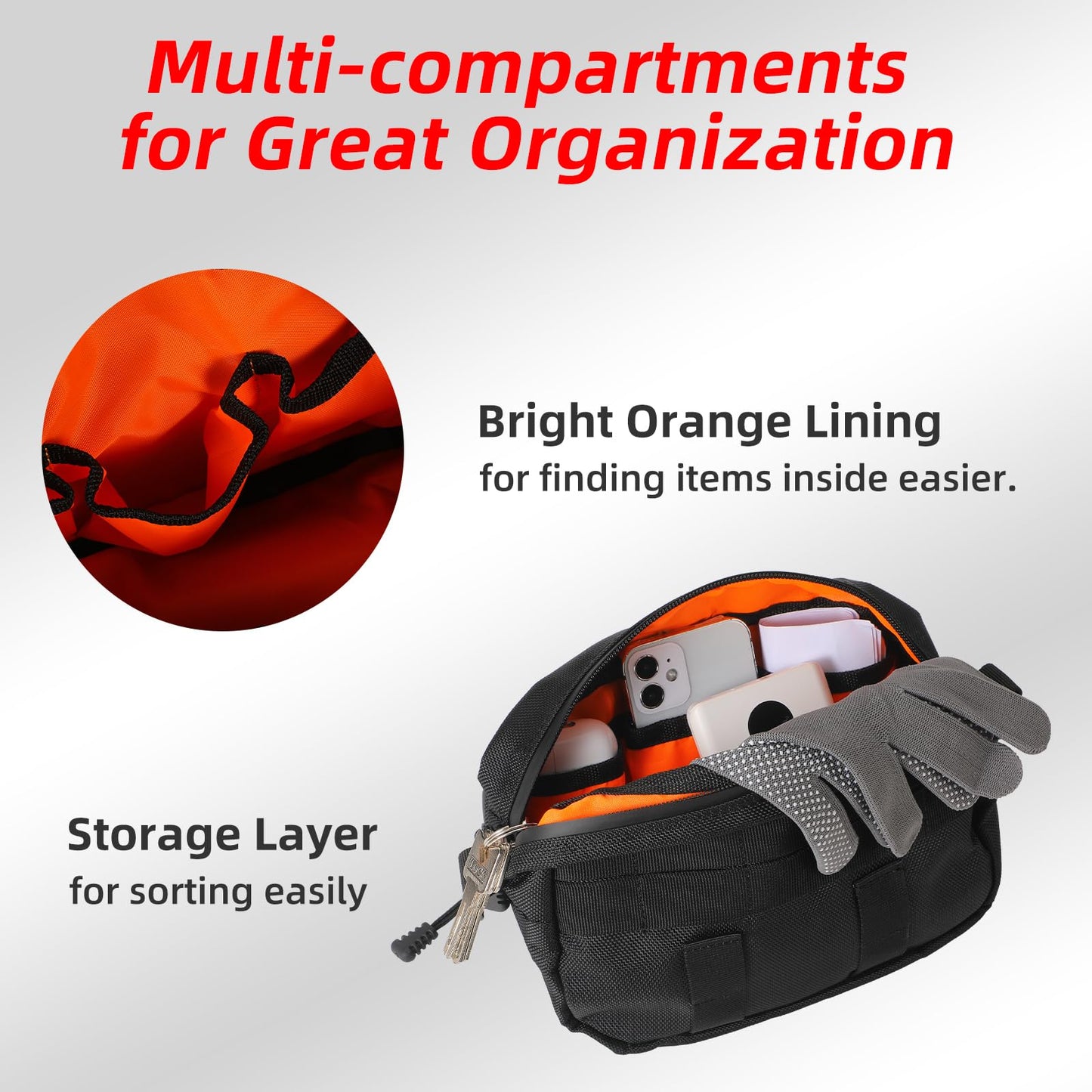 OFIG Universal Motorcycle Handlebar Bag, Bike Handlebar Bag, Fit for Motorbike Dirt Bike Bicycle Snowmobile Quad ATV
