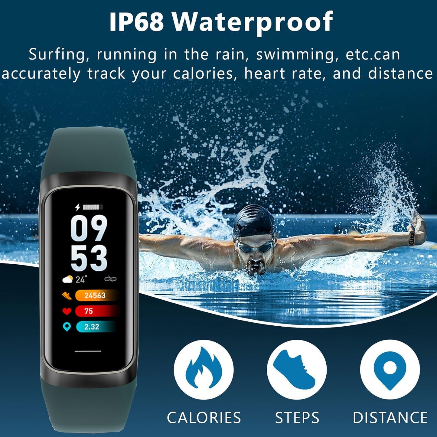 Skiennix Fitness Tracker - Heart Rate & Blood Oxygen Monitor | 20+ Sports Modes, Smart Watch for Android/iOS