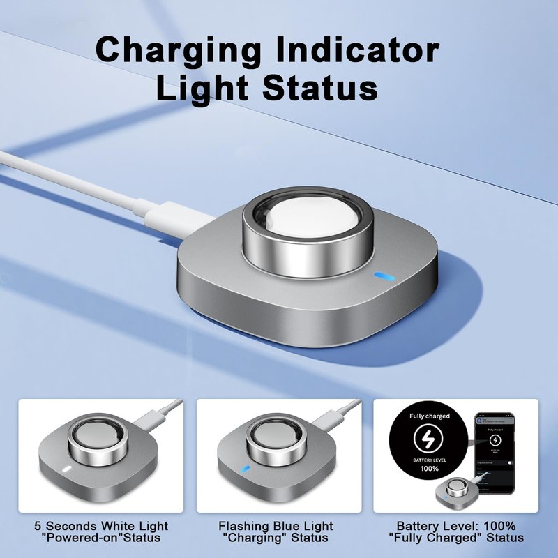 Vigamen Charger Compatible with Aura-Ring Gen 3-Size 8,Fast Safe Charging Dock with USB-C Cable for Smart Ring