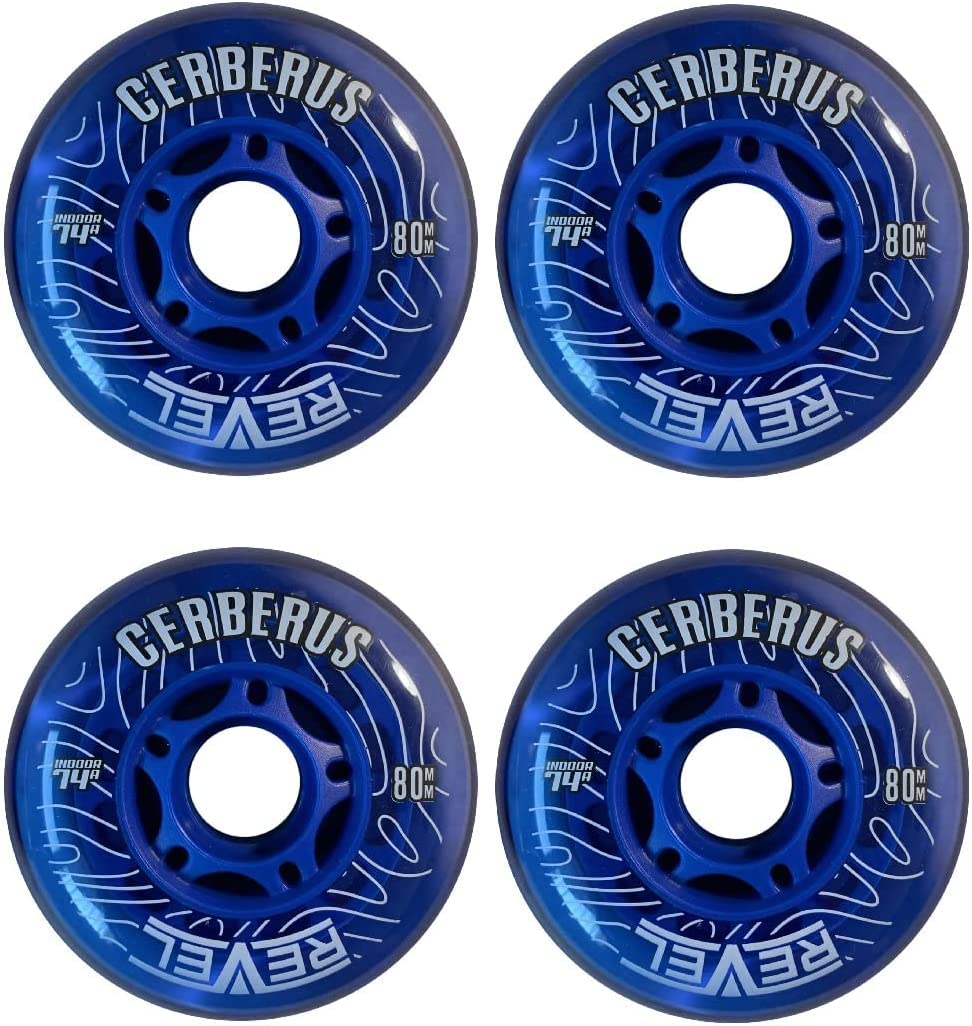 Alkali Revel Blue Indoor X-Soft 74A Roller Inline Hockey Wheels (76mm)