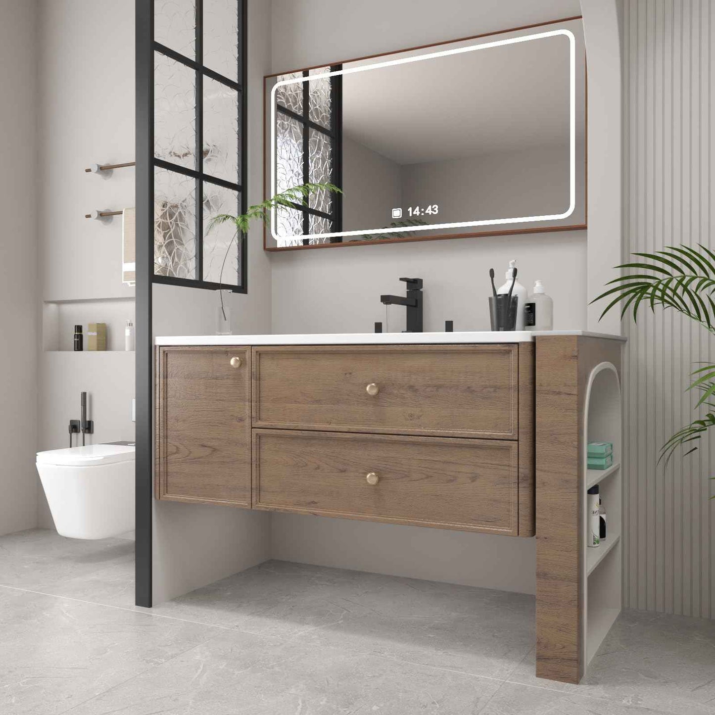 Aikesili 48''x197'' Large Wood Wallpaper Brown Wood Contact Paper Self Adhesive Wood Grain Contact Paper for Furniture Countertops Bubble Free Design Thick Removable Waterproof Top Vinyl Wrap