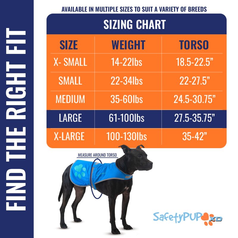 SafetyPUP XD Dog Reflective Vest – Hi-Vis Fluorescent Visibility that Helps to Safeguard Your Pet On/Off Leash in Urban & Rural Areas (Teal, Large)