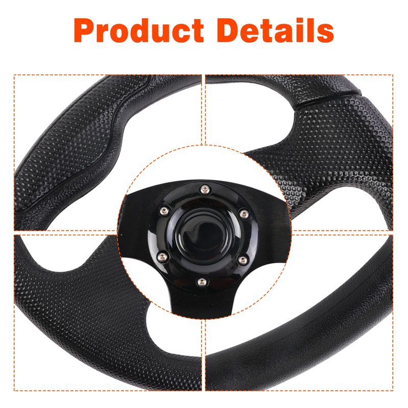 YEHICY 13.7" Golf Cart Steering Wheel for EZGO RXV TXT, Club Car DS, Club Car Precedent and Yamaha Universal Black EZGO Steering Wheel