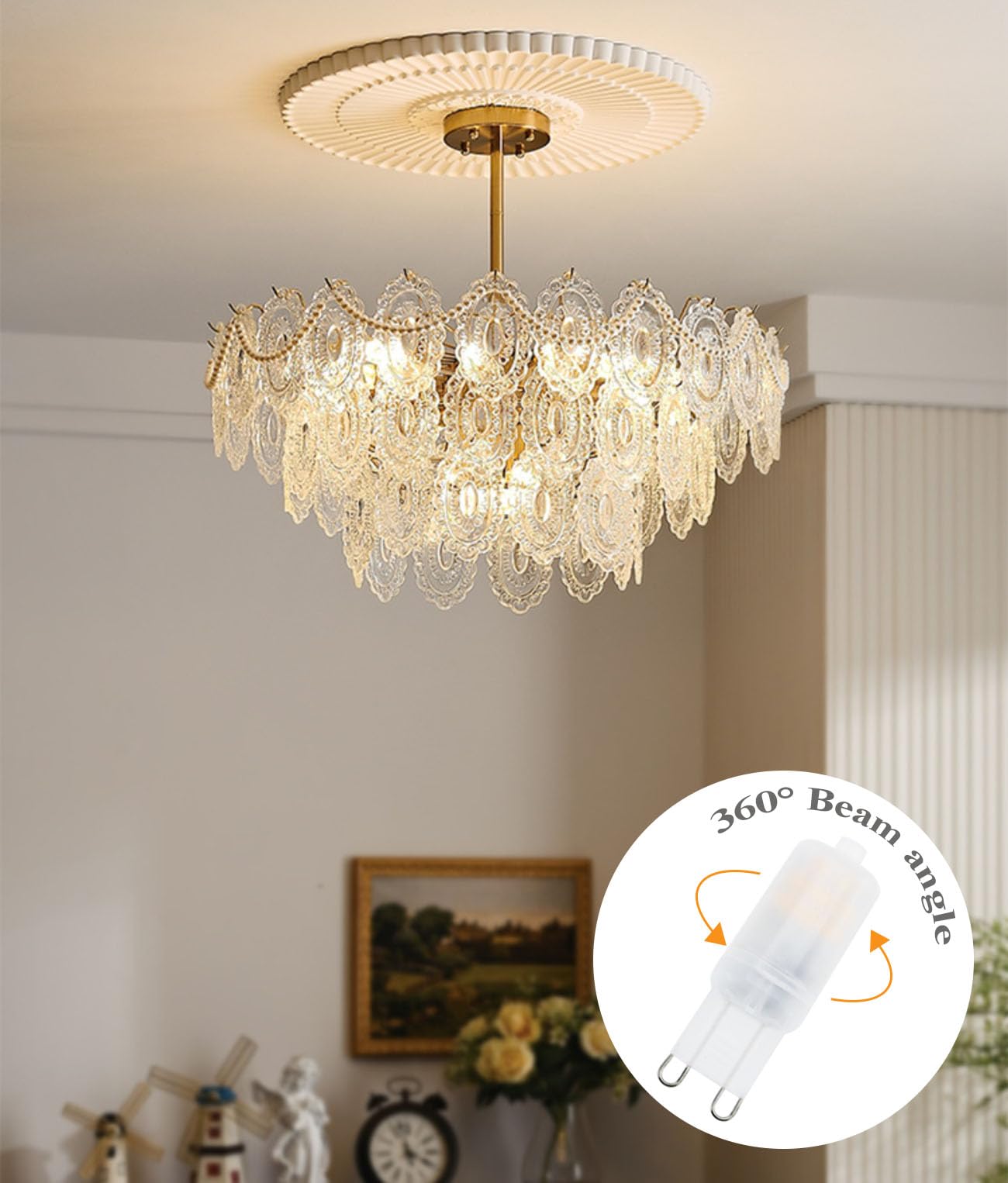 Greeogin 5-Pack G9 LED Light Bulb 2W, 20-25W Halogen Equivalent, 2700K Warm White High Brightness 200LM, AC120V, Bi-pin G9 Base T4 Light Bulbs for Chandeliers Home Lighting,Non-dimmable