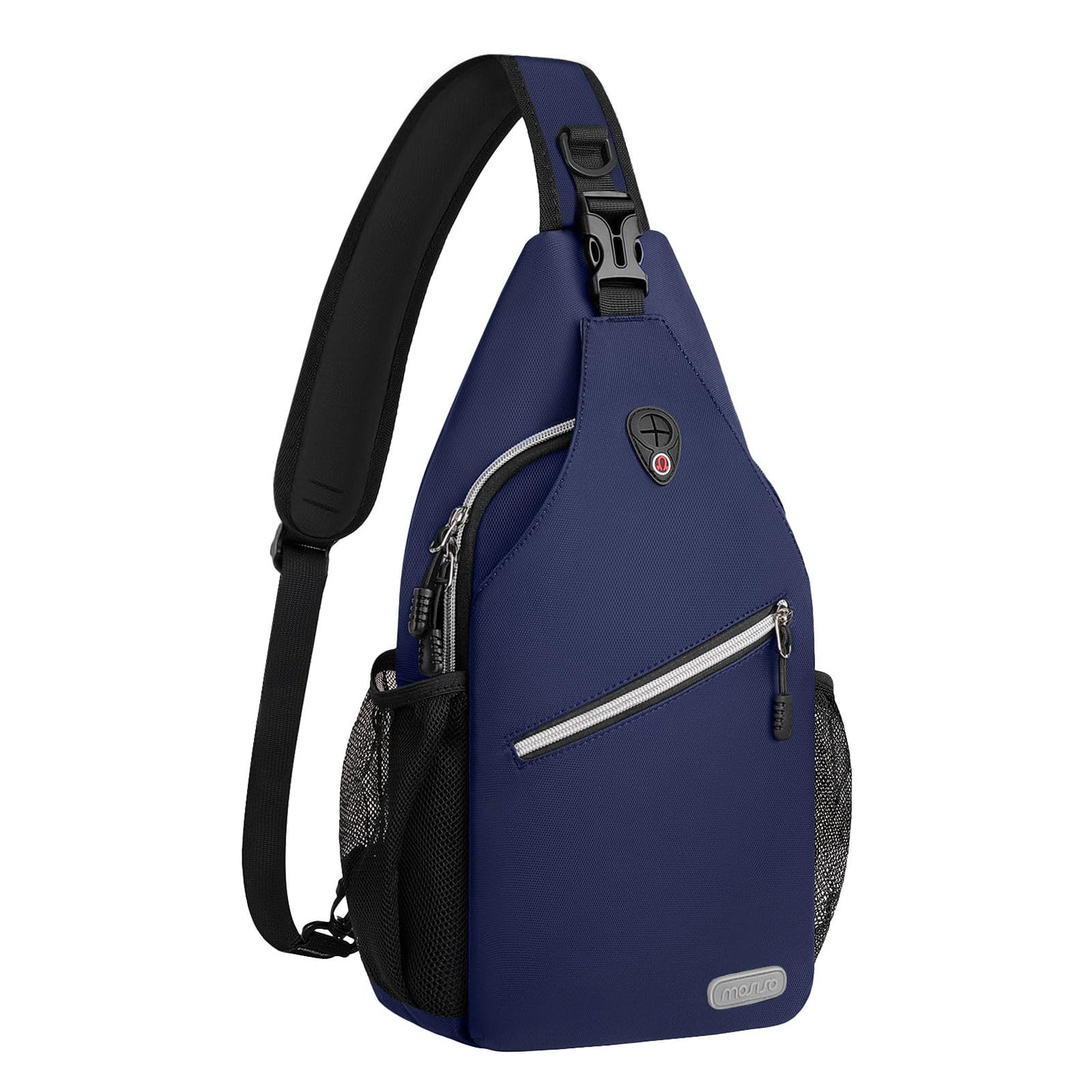 MOSISO Small Sling Bag for Women Men, Casual Crossbody Shoulder Bag, Sling Backpack Chest Daypack forTravel Hiking, Navy Blue, Medium
