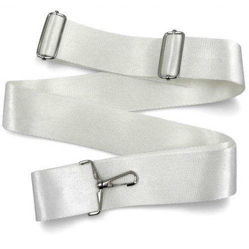 Heavy Duty Premium Tennis Net Center Strap Standard Nylon Net Adjuster with Metal Hook for Court Tennis Net Center Belt, White