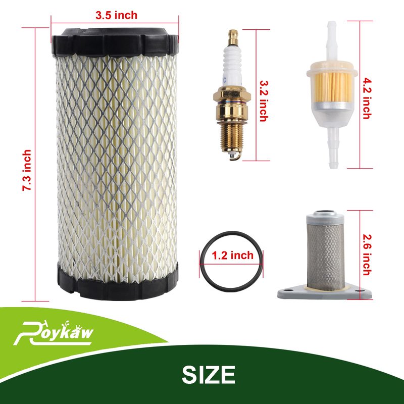 Roykaw EZGO Tune Up Kit with Air Filter Oil Filter Spark Plug Fuel Filter for 2005-2009 TXT or 1996-Up ST 350 Gas Models