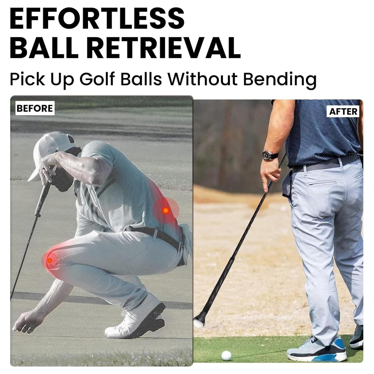 FINGER TEN Golf Ball Retriever Suction Cup Picker Putter Grip Pick Up Tool Value 6 Pack, Durable Rubber Balls Pick-up Grabber Saver Put on Putter Grips for Golfers