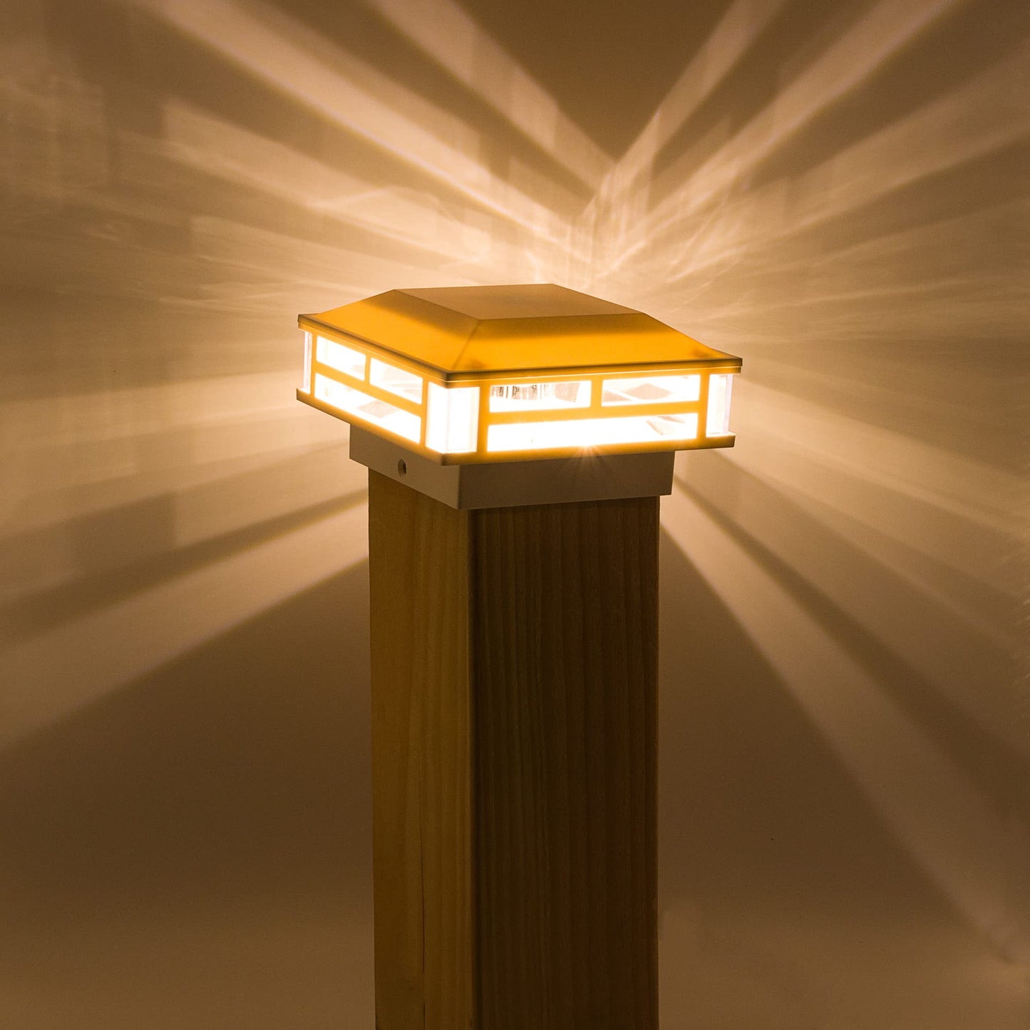 GreenLighting 2 Pack Modern Low Voltage Powered 120 Lumen LED Post Cap Light for 4x4 or 5x5 Posts (White)