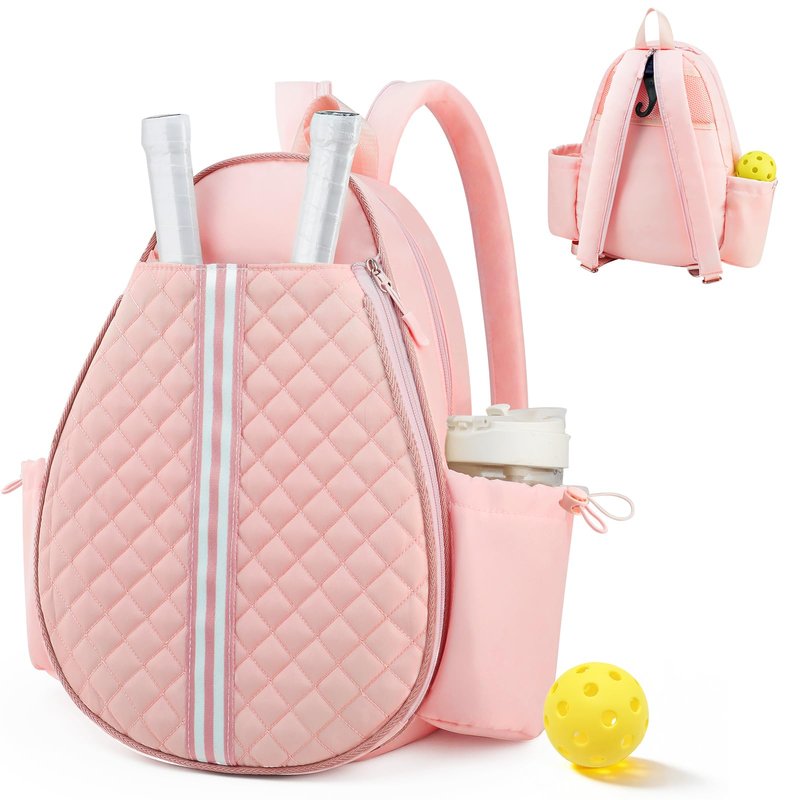 Mosthink Tennis Bag, Pickleball Bags for Women Water-Resistant and Machine Washable Tennis Racket Backpack, Lightweight Sports Bag for Pickleball, Badminton (Light Pink)