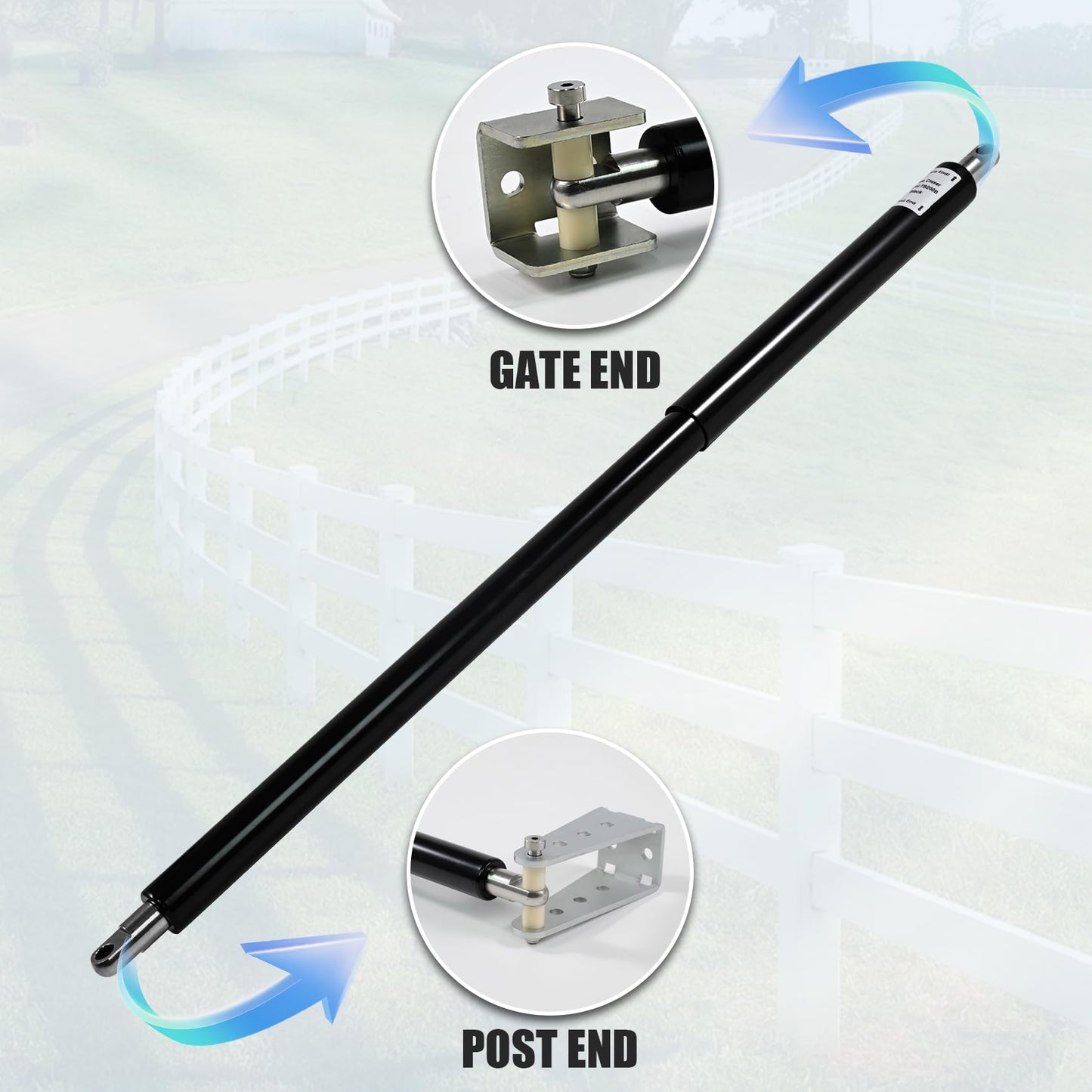 TB200B Hydraulic Heavy Duty Gate Closer for Outdoor Gate 50 to 140 Pounds in Weight, 40 to 64 Inches in Width Suitable for Farms, Pastures, Open Stadiums, Home Yards (Black)