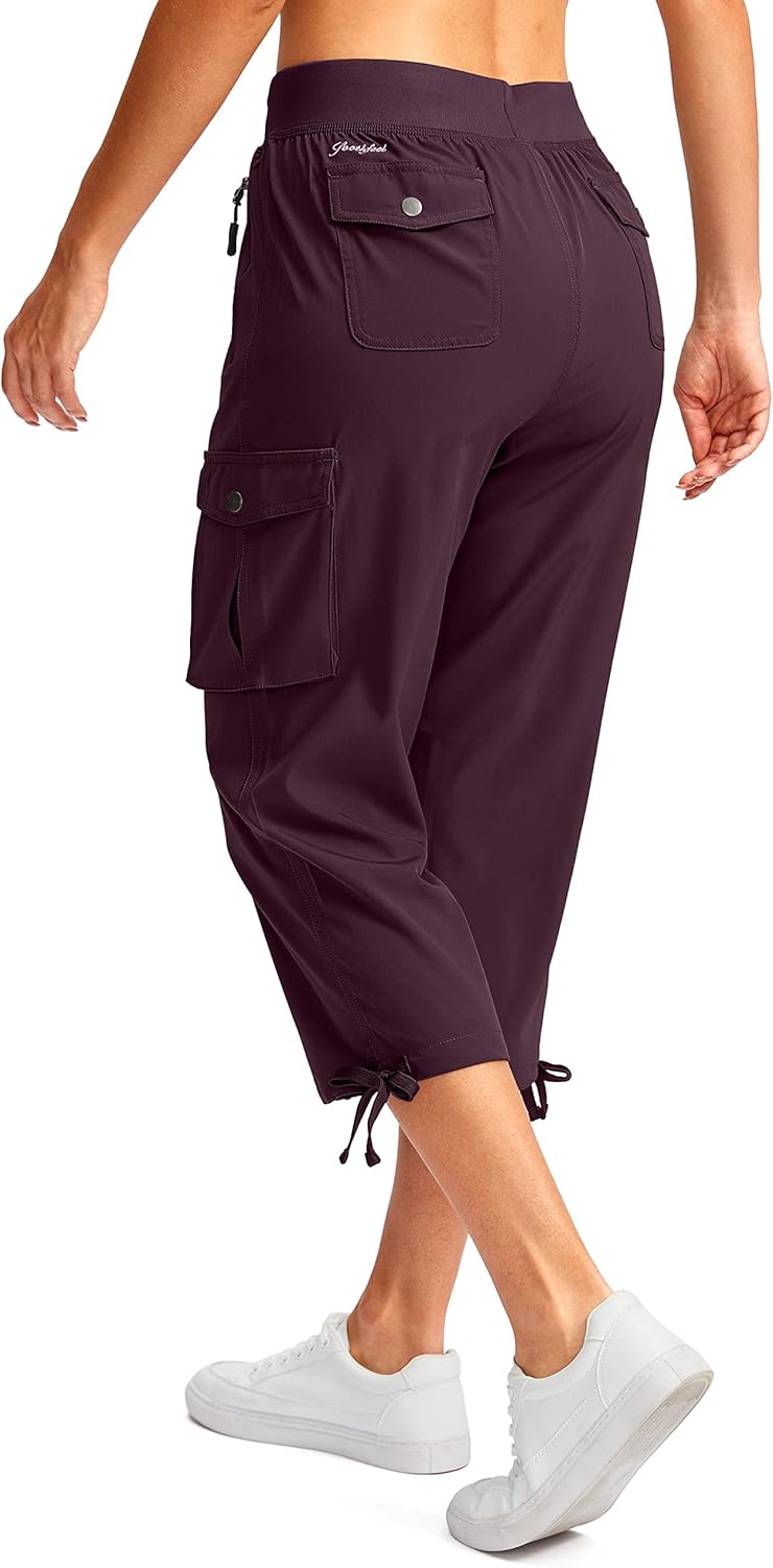 Soothfeel Women's Cargo Capris - Lightweight Quick-Dry Hiking Pants with 6 Pockets | Casual Summer Wear