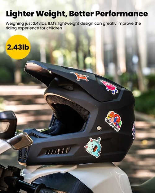 ILM Youth Dirt Bike Helmet - Stylish Stickers & Goggles Included | DOT Certified MT601Y