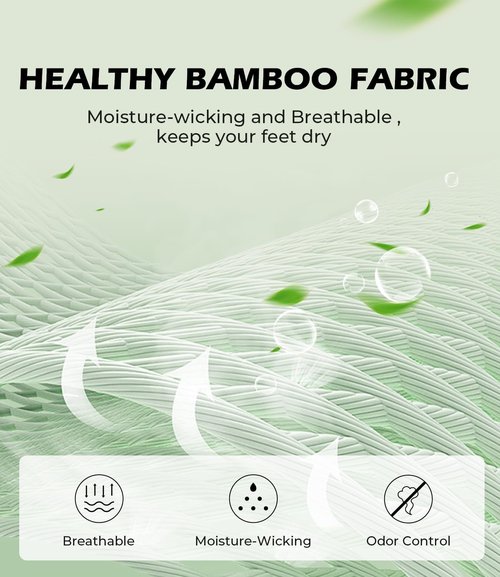 BAMBOO COOL Men's No-Show Socks - Breathable, Moisture-Wicking, Non-Slip | 6-Pack for Running & Workouts