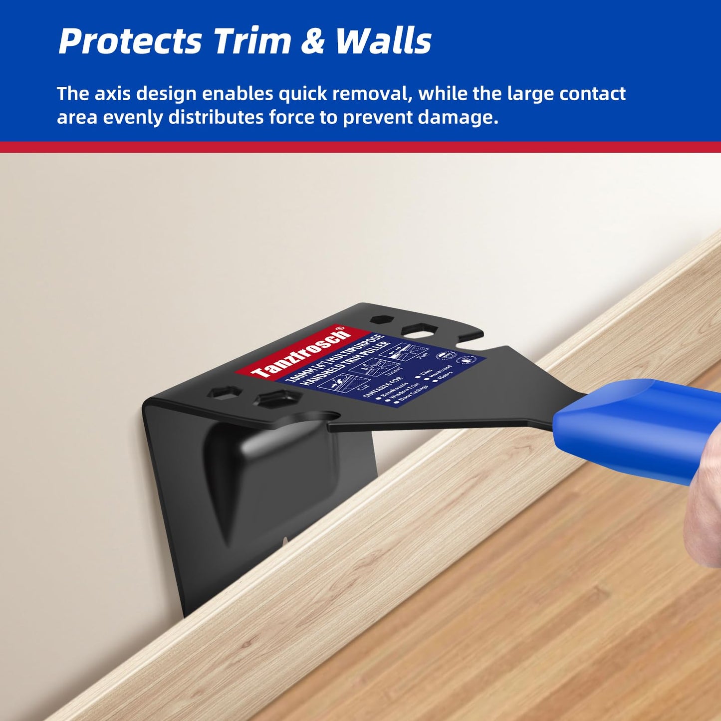 Tanzfrosch Trim Puller Tool for Baseboard Heavy Duty Trim Removal Tool Multi-Tool Pry Bar and Hammer for Commercial Work Baseboard Molding Siding and Flooring Removal Remodeling