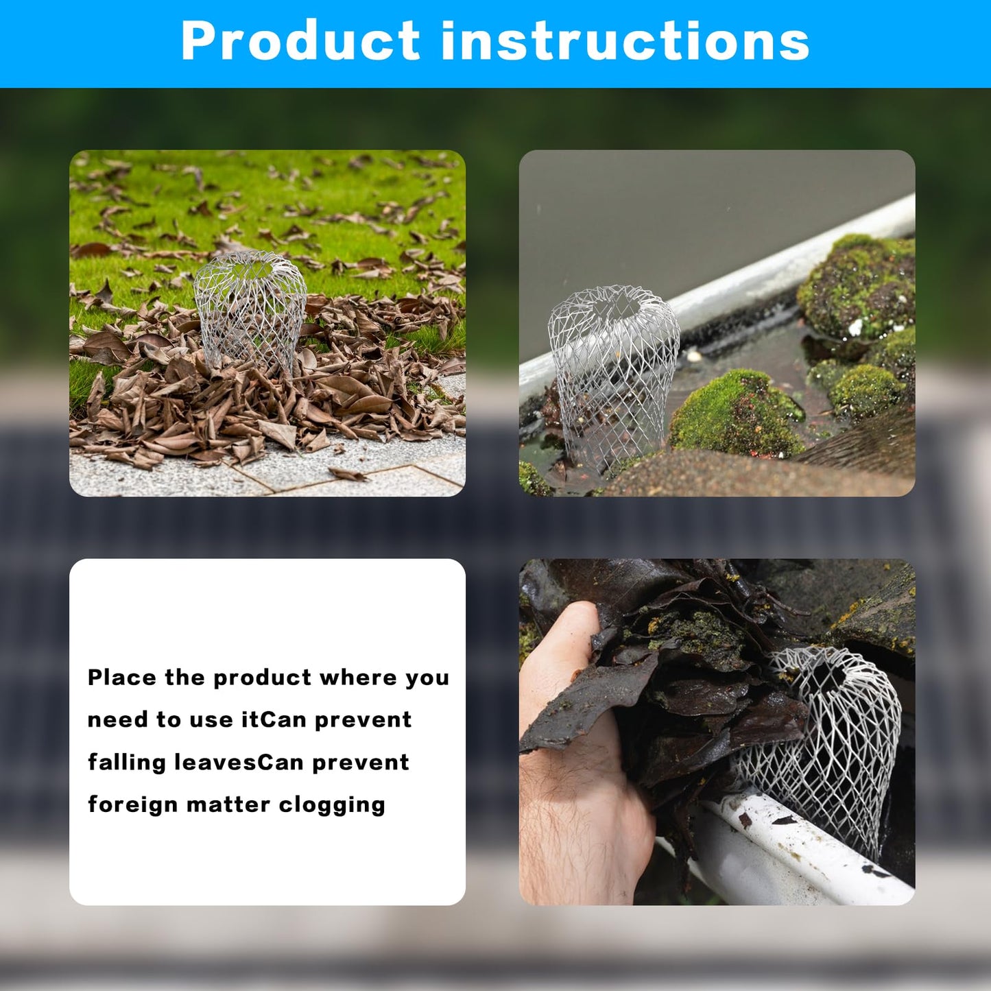 Heavy-Duty Aluminum Gutter Guards (3.5 Inch) - Expandable Downspout Leaf Filter Strainer with Debris Blockage Prevention Screen (8 pcs Sliver)